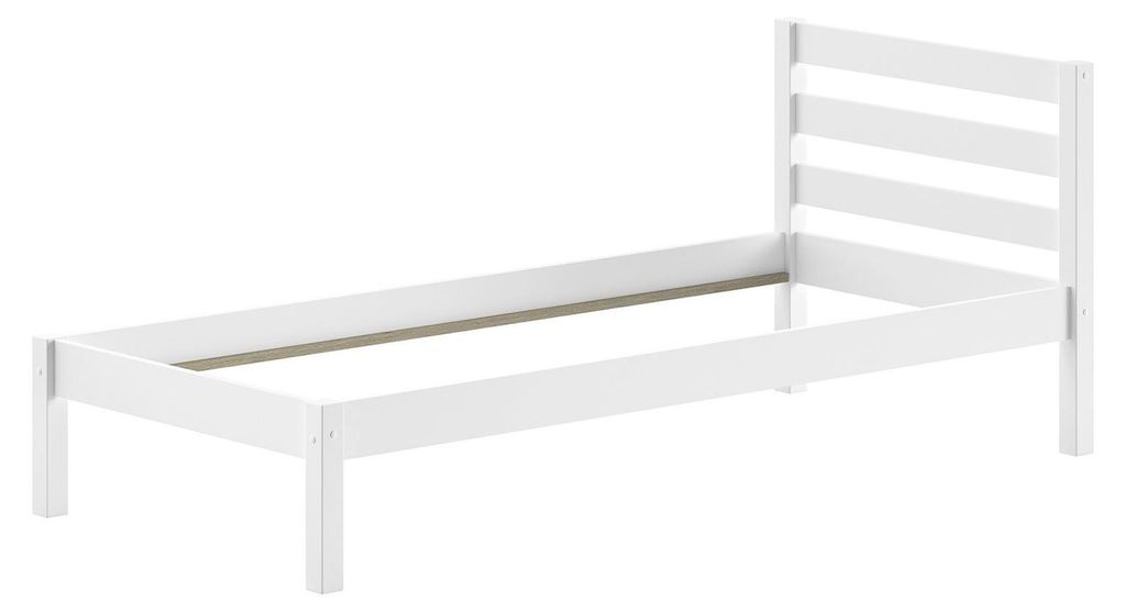 Einzelbett Karolina Kiefer weiß 90x200 inkl Rolllattenrost