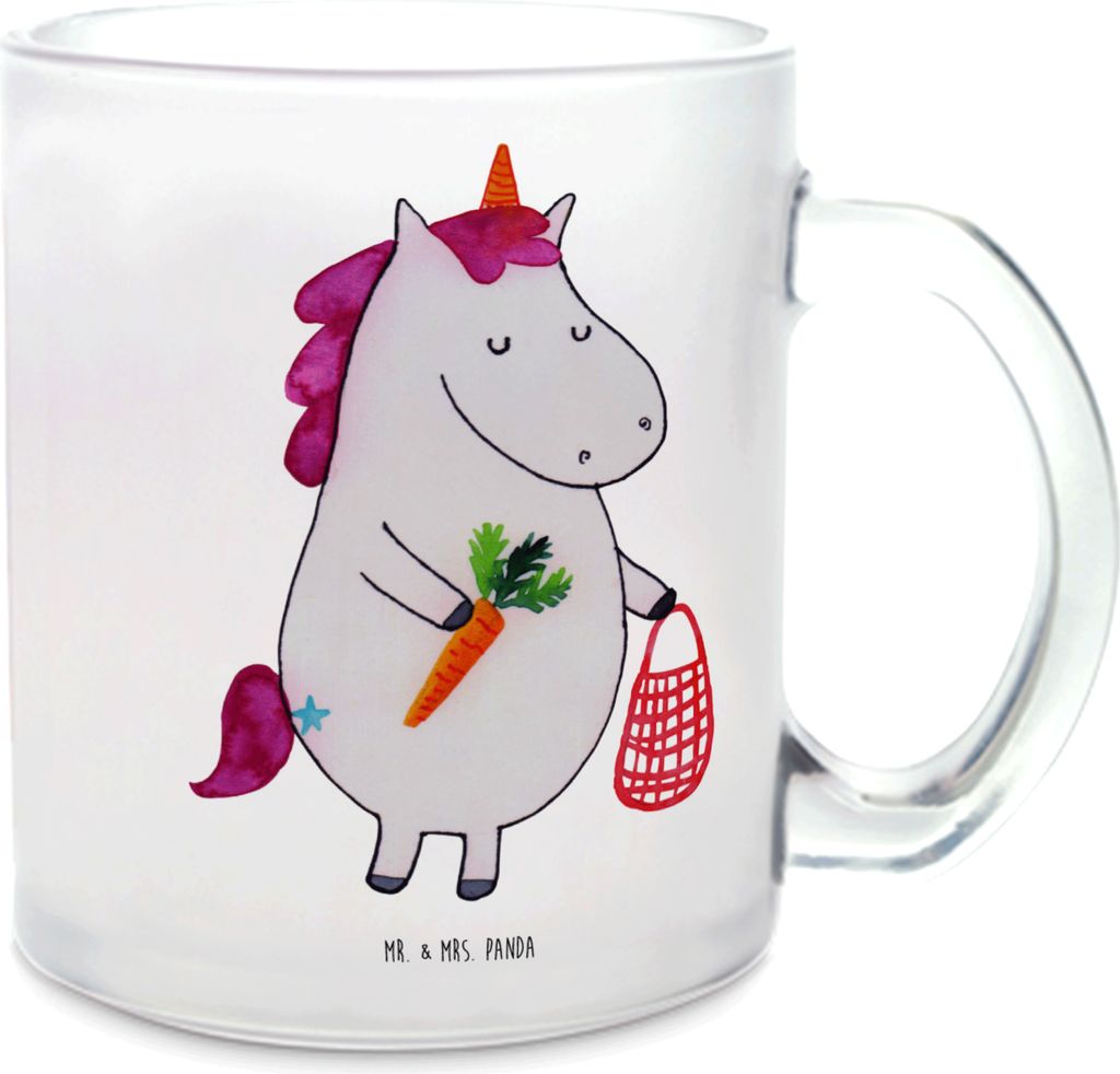 Mr. & Mrs. Panda Pott Einhorn Vegan - Transparent - Geschenk, Veganer, Tee Tasse, Unicorn, Gesund essen, Rohkost, Veganismus, Teetasse, Häferl, Ha...