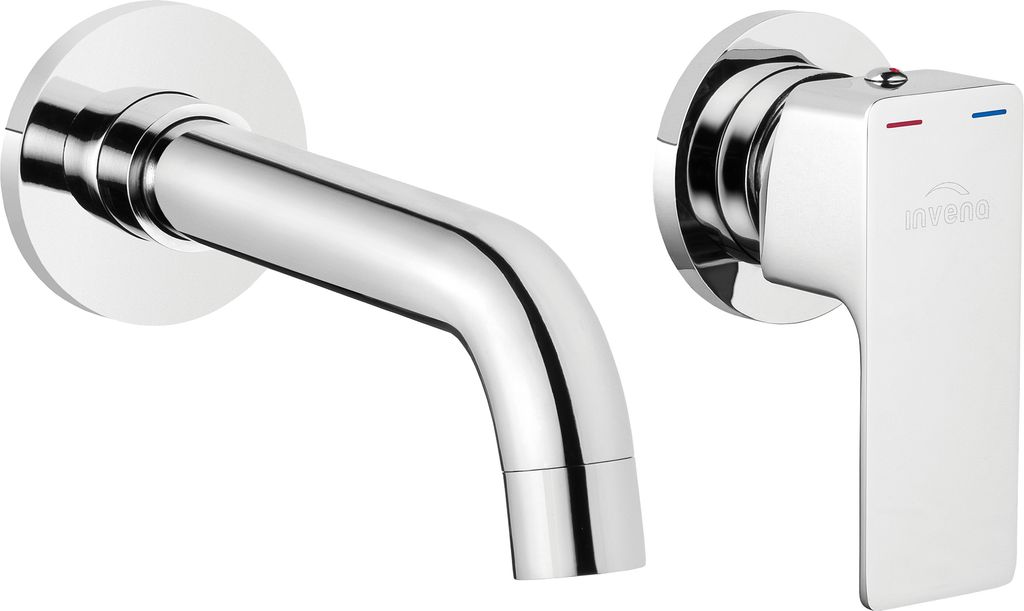 BADLAND Unterputz Waschtischarmatur Wasserhahn NYKS Mischbatterie für Badezimmer in Silber