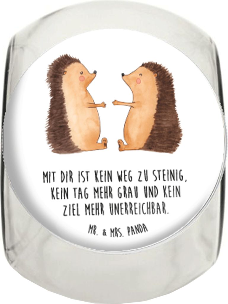 Mr. & Mrs. Panda gewürzglas Igel Liebe L 870ml - Weiß - Geschenk, Hochzeitstag, glasbehälter, Freundin, Vorratsdose, Vorratsglas, Hochzeit, Hoch...