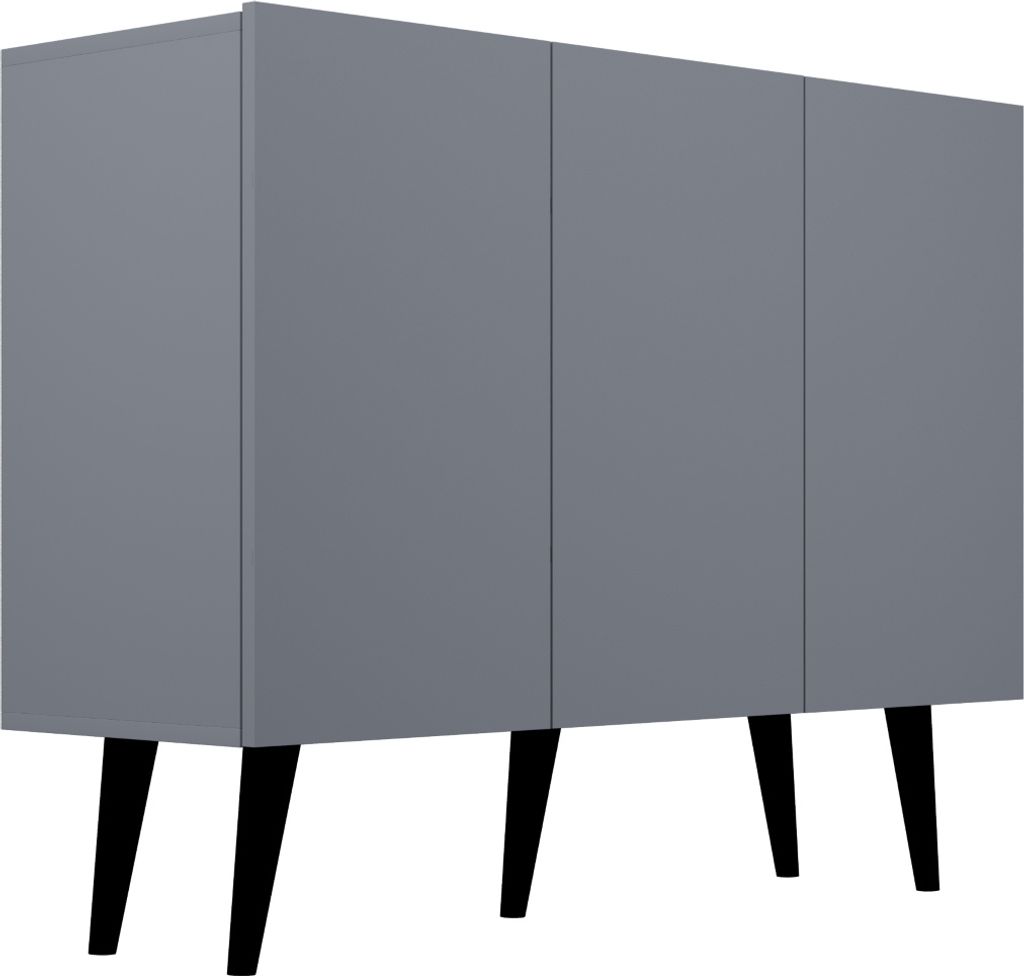 Buffet Toronto mit 3 Türen, Grau, 120cm