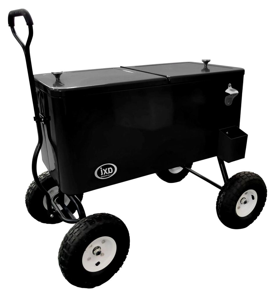 Retro Getränkekühler mit Rollen - 76 Liter für Garten und Outdoor