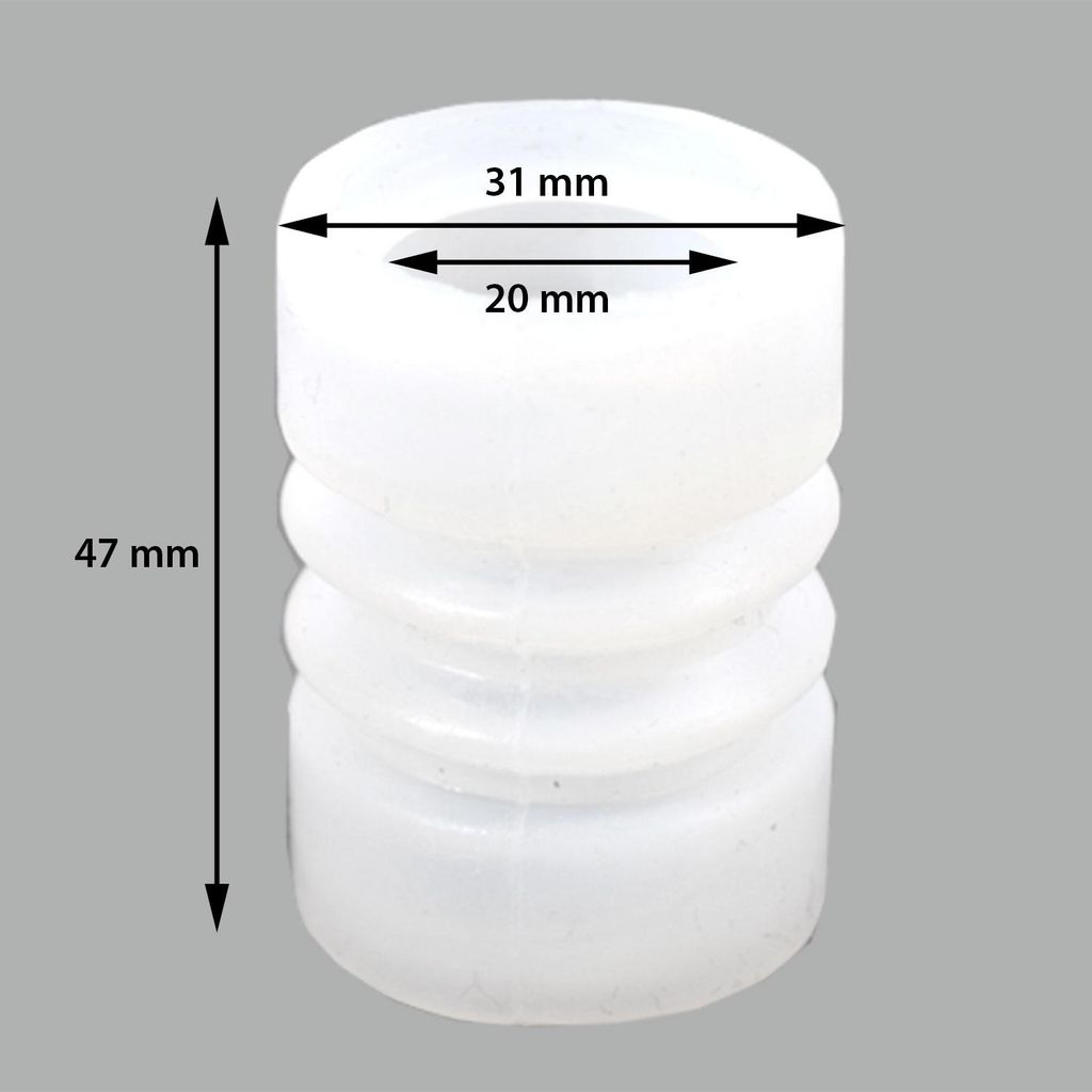 A white rubber seal with dimensions indicated by measurement lines and text.