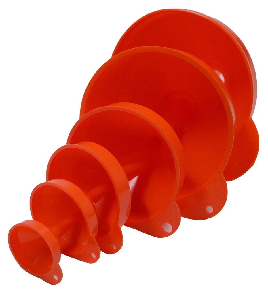 Westfalia Trichter-Set 6-teilig, Kunststoff, 50-160 mm, hohe Ränder, Entlüftungsstegen