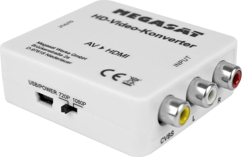 Megasat HD-Video-Konverter (AV to HDMI) Anschlusskabel/Verbindungskabel/Adapterkabel/Adapter