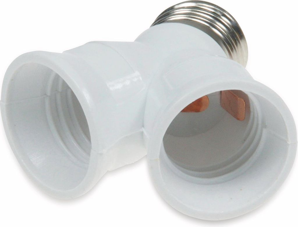 ChiliTec Douille E27 Duo, adaptateur en Y, plastique sur 2x Image du produit 