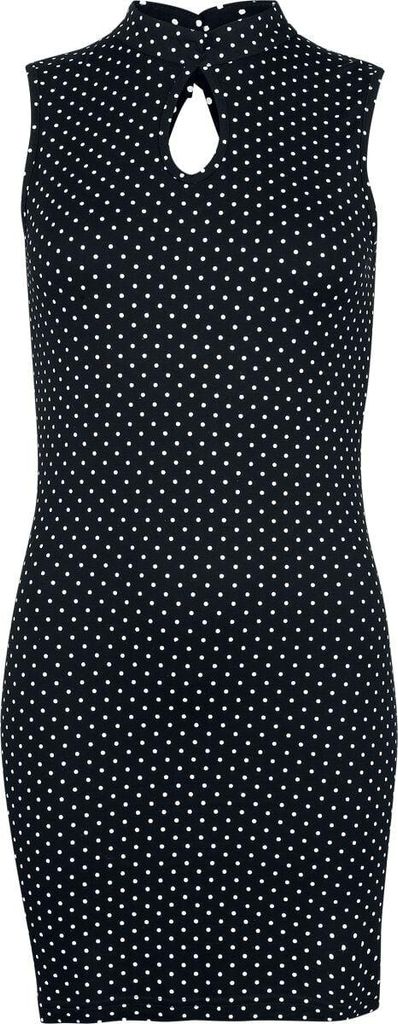 Rock Rebel by EMP Damen schwarzes kurzes Kleid mit Schlüsselloch am Ausschnitt und im Nacken XXL