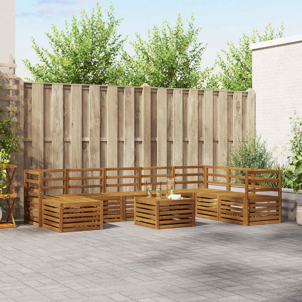 "Seasonal Sale"Sofagarnitur - CLORIS - Balkonmöbe/Sitzgruppe - Natur Massivholz Akazie - Gartensofas DEMöbel819493