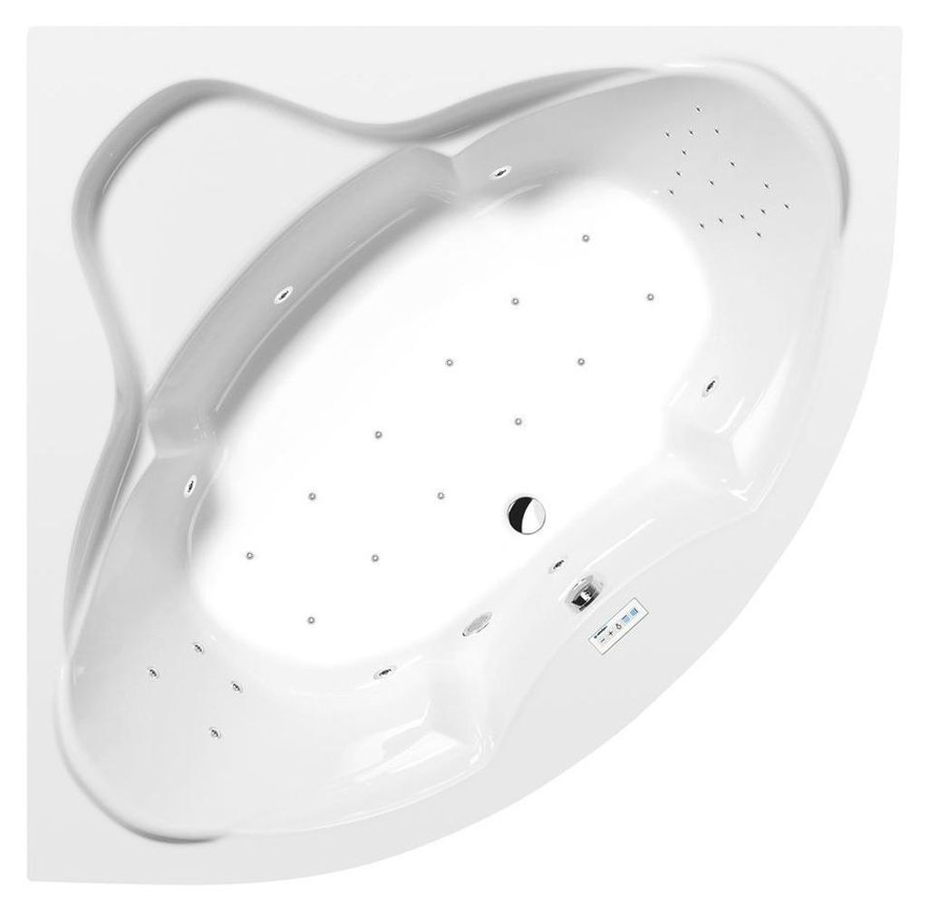 Polysan SIMONA Whirlpool-Badewanne, 150x150x44cm, Highline Hydro-Air, Chrom