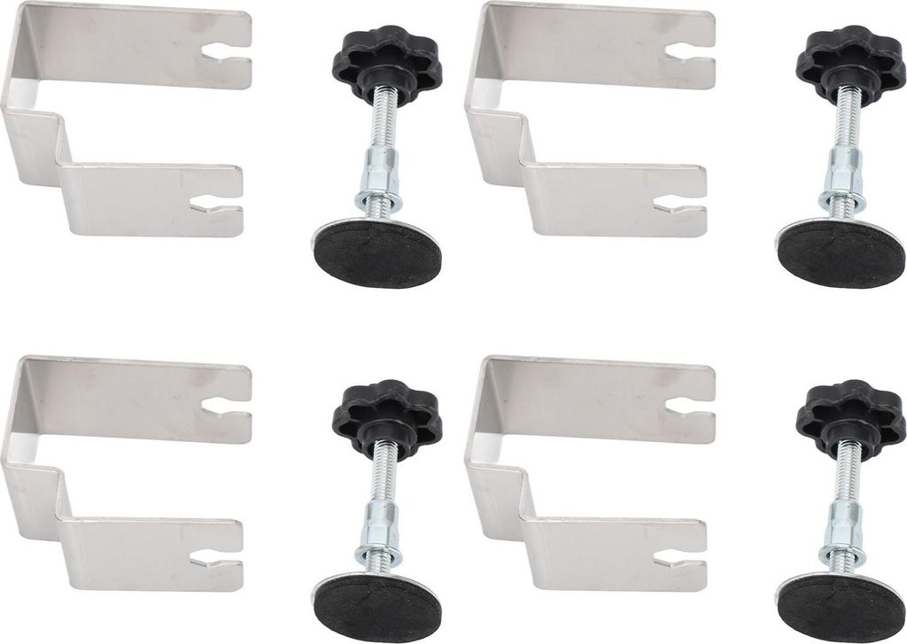 4 Stück Schubladenfront-Befestigungsklammern aus Edelstahl, bogenförmig, Montageklammern