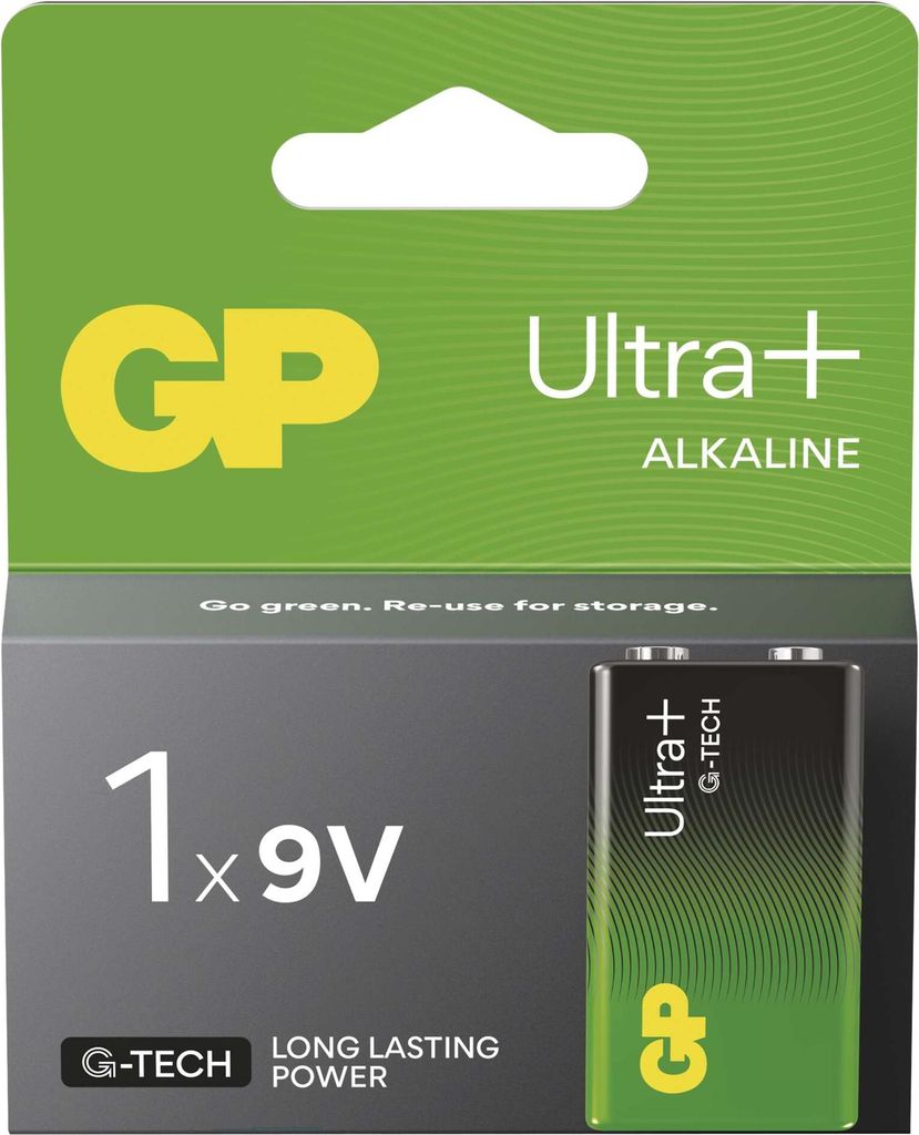 GP ULTRA PLUS Alkaline 9V-Block 6LR61 0301604AUPETA-B1