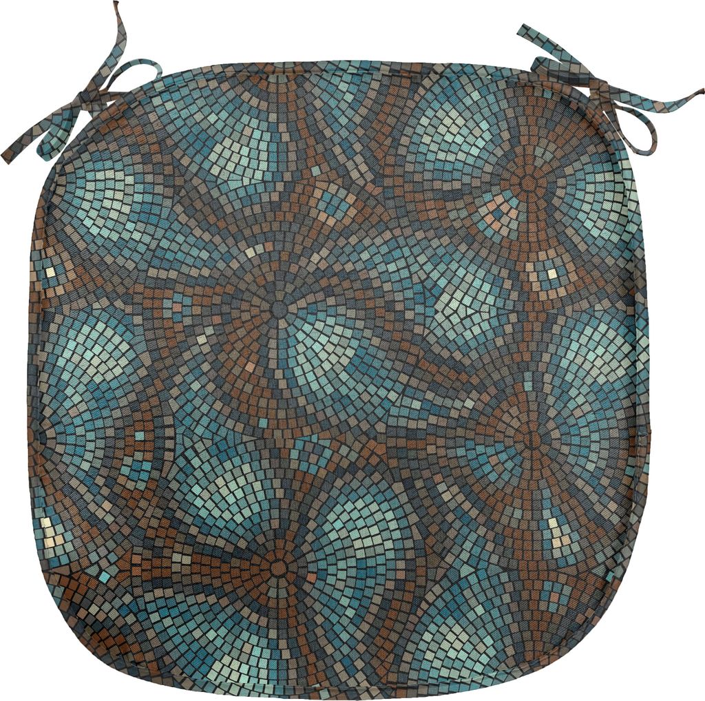 ABAKUHAUS Paisley Polster für Esszimmerstühle, Moderne Teardrop Formen, Dekoratives wasserfestes Kissen mit Riemen für Küchensitze, 40 cm x 40 ...
