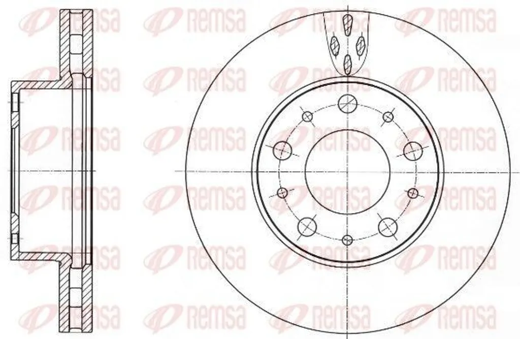 Disques de Frein Avant REMSA 61015.10 Ventilés pour FIAT Ducato 250
