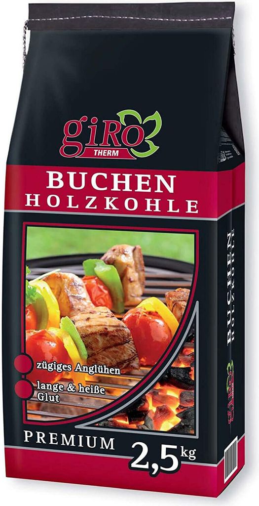 giRo Grillkohle Holzkohle  Buchen Holzkohle 2.5kg Produktbild 