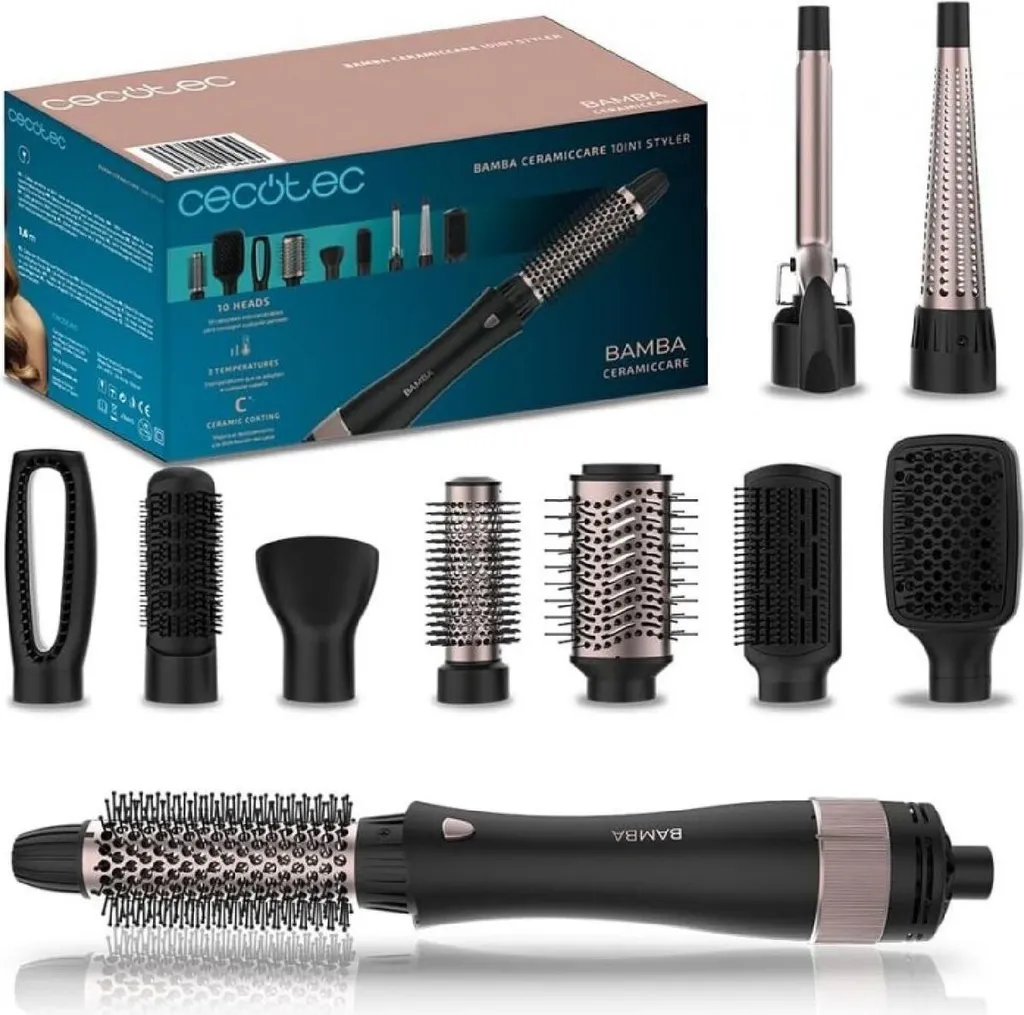 Brosse soufflante multistyler 10 en 1 pour brushing et boucles 3D