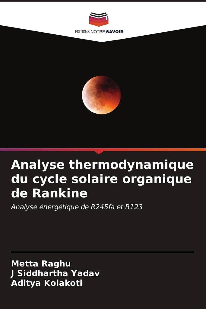 Analyse thermodynamique du cycle solaire organique de Rankine
