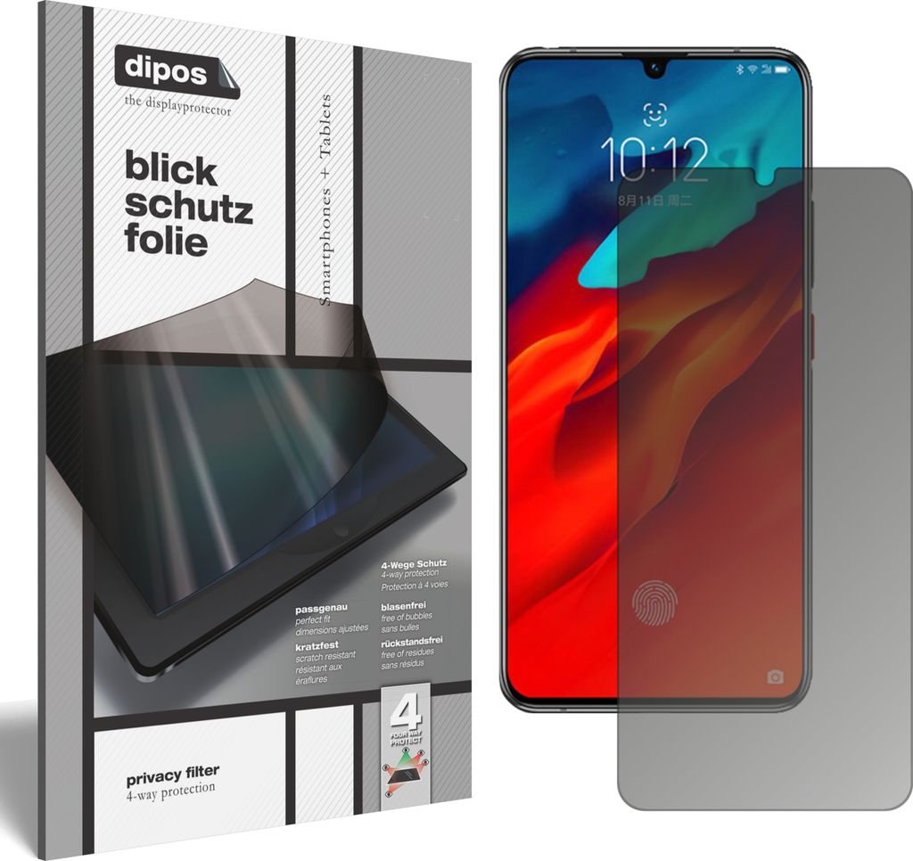 Blickschutzfolie für Lenovo Z6 Pro matt Schutzfolie Folie Display Schutz dipos