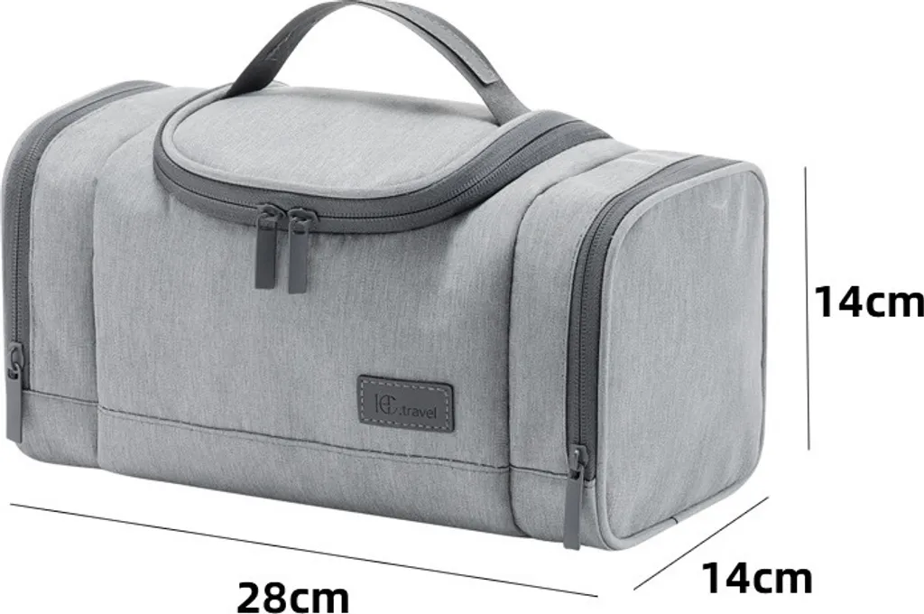 INF Trousse de toilette portable et étanche Gris - Format de voyage rigide