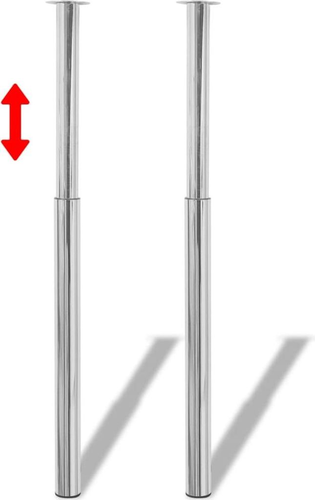 vidaXL Teleskopische Tischbeine 4 Stk. Chrom 710 - 1100 mm