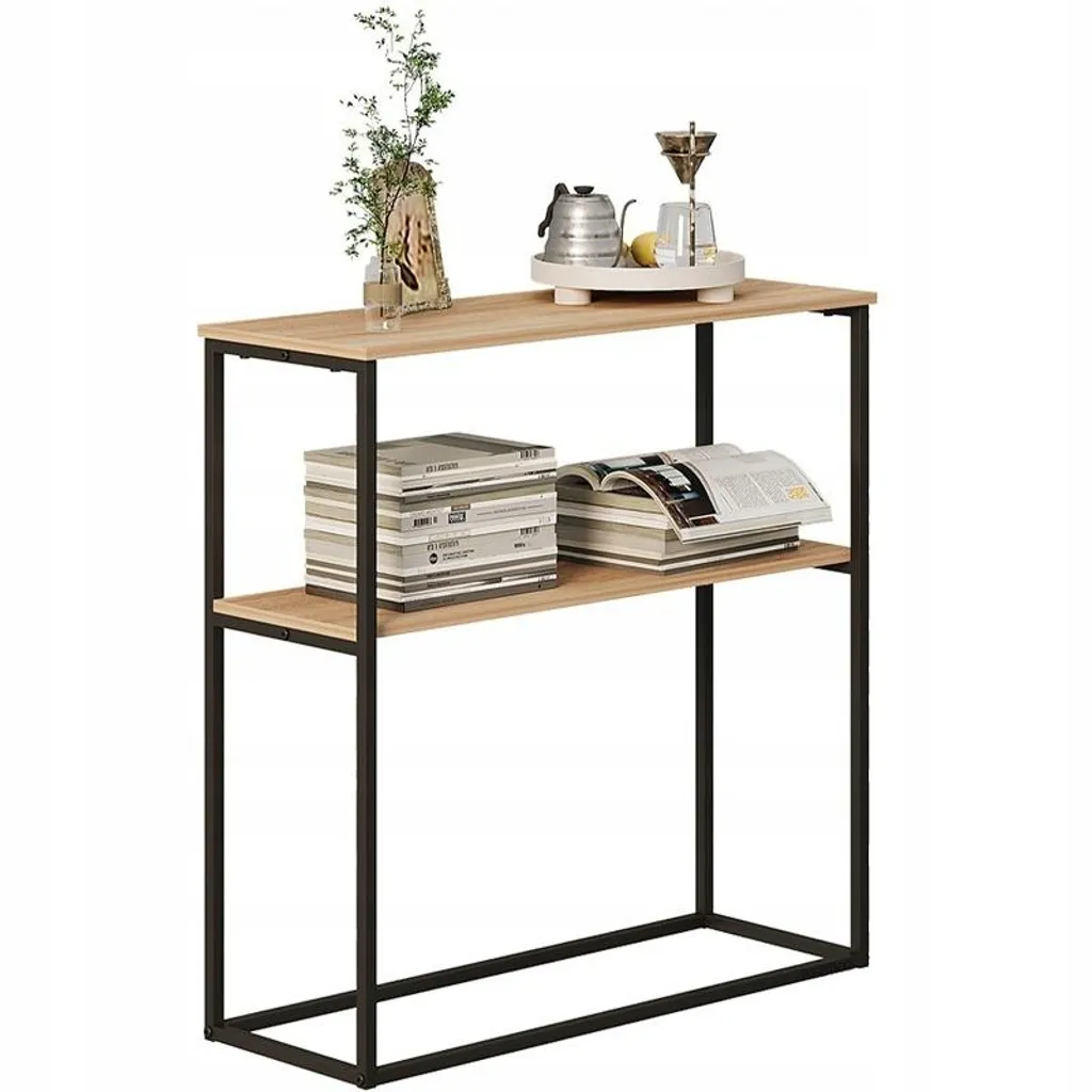 Table d'appoint rectangulaire marron clair pour hall et salon BILBAO - 6
