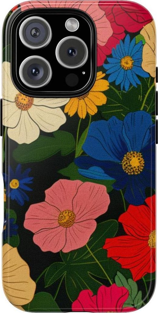 Buntes Blumenmuster – Hülle Kompatibel mit iPhone 16 Pro