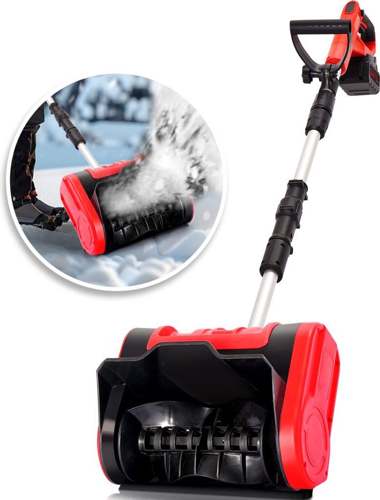 Akku-Schneefräse,Akku-Schneeschaufel,24V mit 2 Batterie,schnurlose Schneefräse,Teleskop-Stiel & Zusatzhandgriff,Faltbares