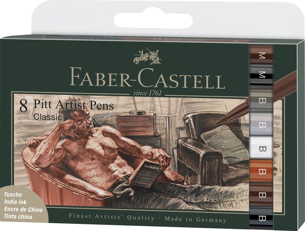 FABER-CASTELL Tuschest. Pitt Artist Pen Classical 8er