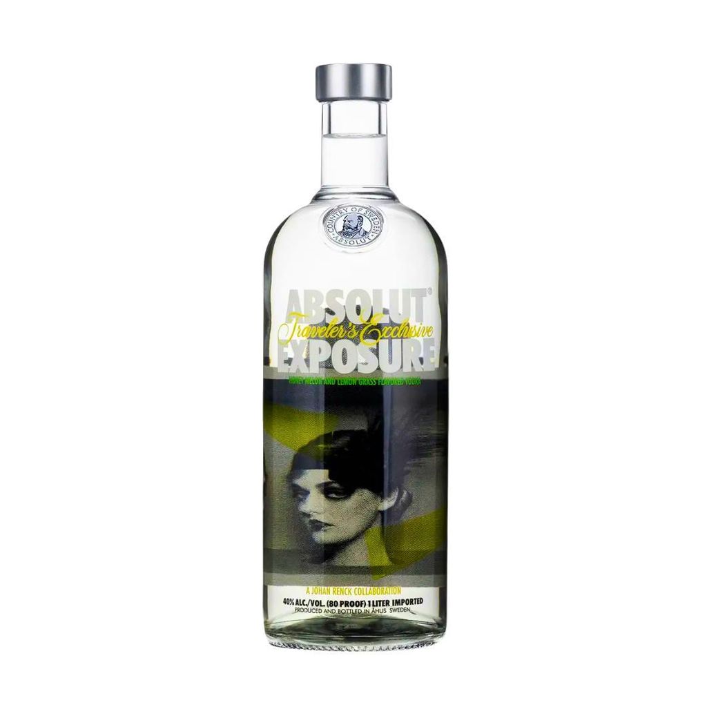 Absolut Vodka 1L Exposure 3 - Limited Edition 2013 – Künstlerischer Wodka mit Honigmelone & Zitronengras, Sammlerflasche mit Lydia Hearst Design