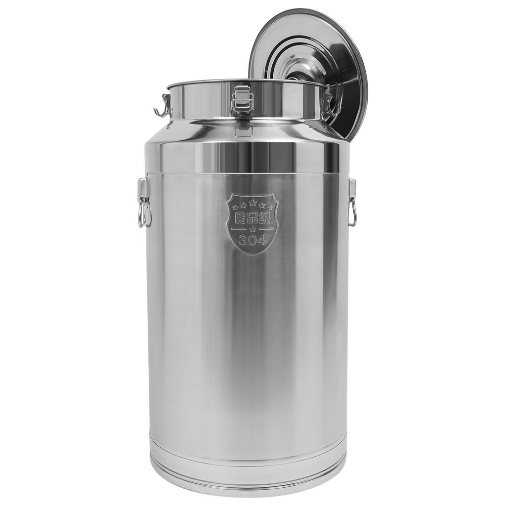 304 Acier inoxydable Pot à lait Seau à lait Argent Image du produit 