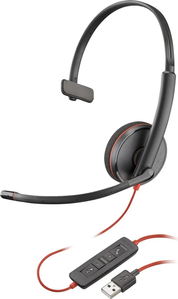 Casque Blackwire 3210 Monaural USB-A - Micro Anti-bruit Haute Qualité
