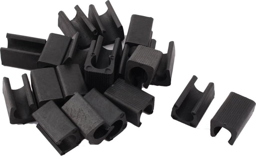 Kunststoffstuhl Fuß U-geformte Boden Gleitschutzkappen 10mm Durchmesser 20 Stück Schwarz - Möbelbeschützer für Stuhlbeine