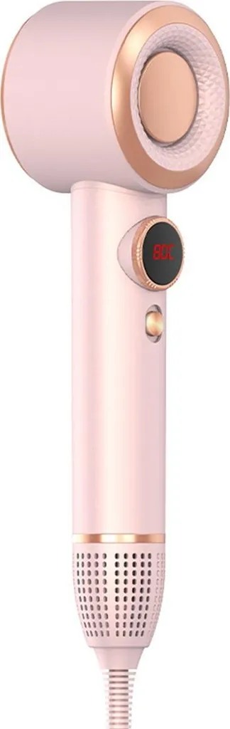 INF Asciugacapelli ad alta velocità 1400W con display digitale e concentratore Rosa