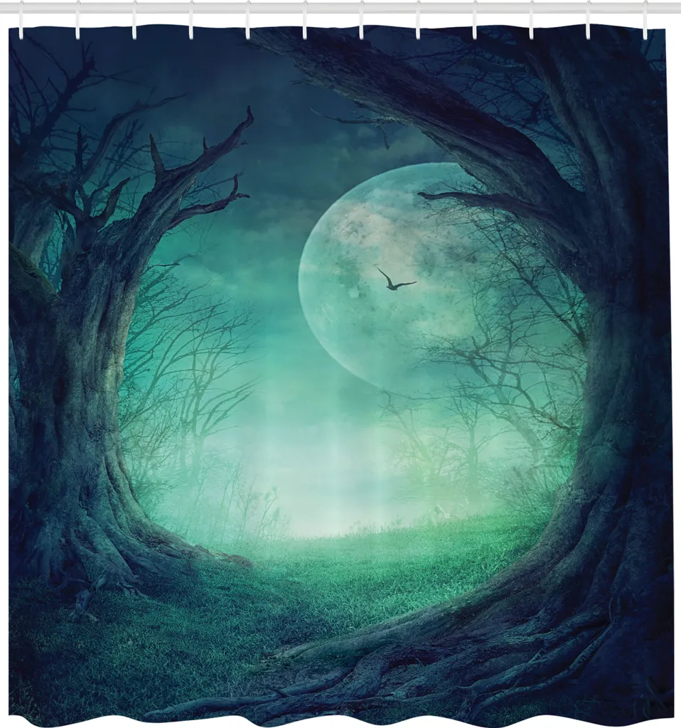 Tenda Doccia Gotica ABAKUHAUS 175x200cm - Bosco Horror Valle Autunnale