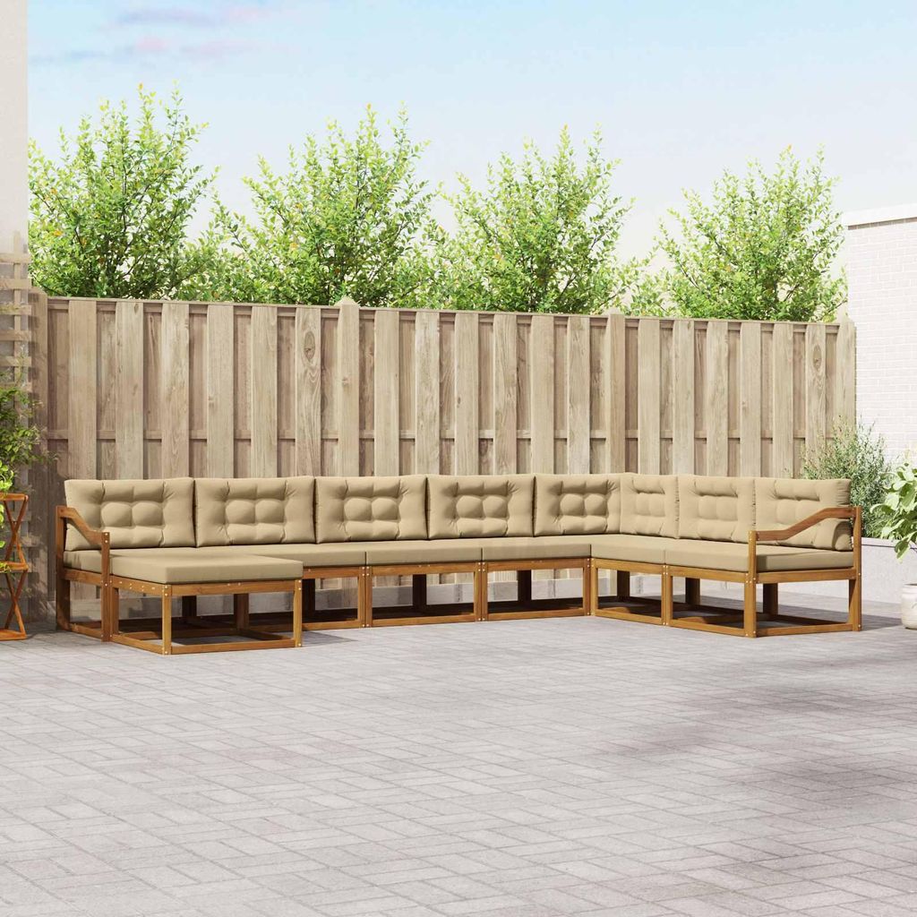 Outdoor-Sofagarnitur mit Kissen (8 pcs)- CLORIS - Natur und Beige - Gartensofas C304
