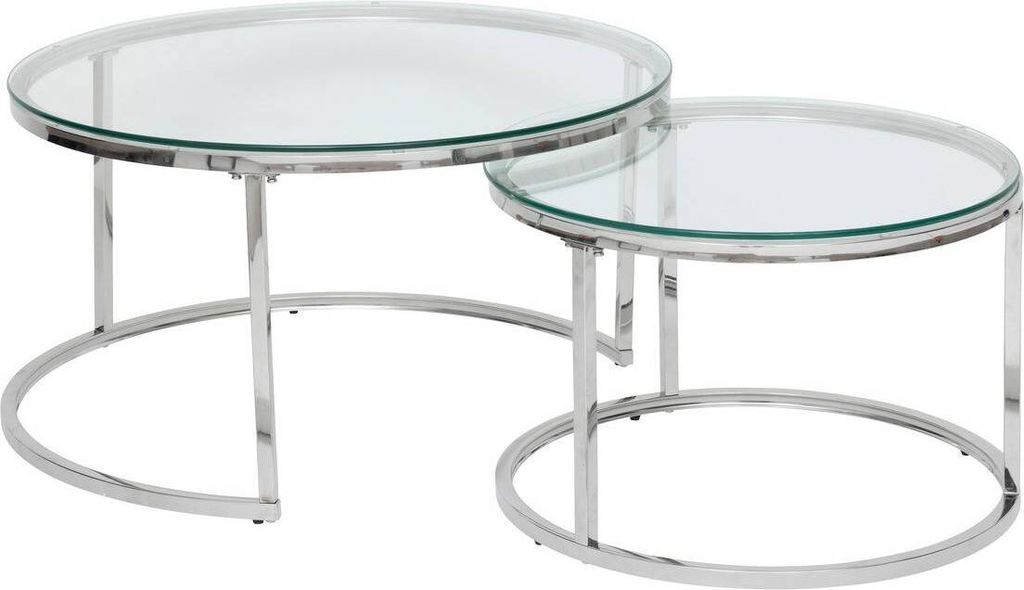 Satz von 2 klapptischen "kneo" silber 80x80x43,2cm  - Produktbild 