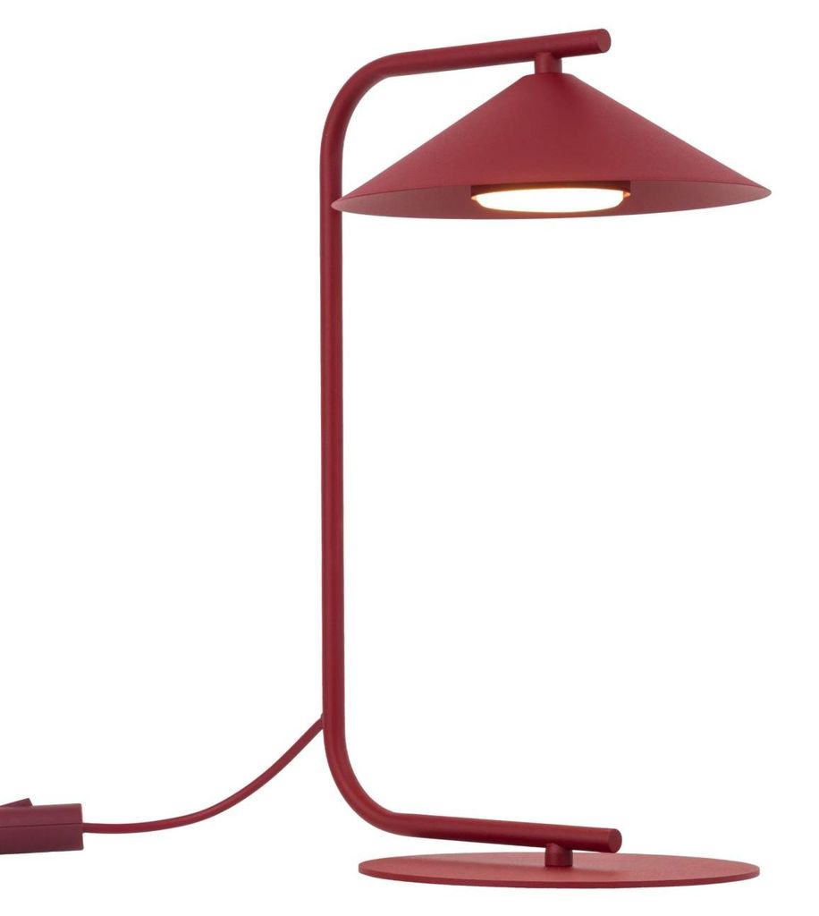 Tischlampe Metall GX53 42 cm hoch Burgunderrot Modern Nachttischlampe