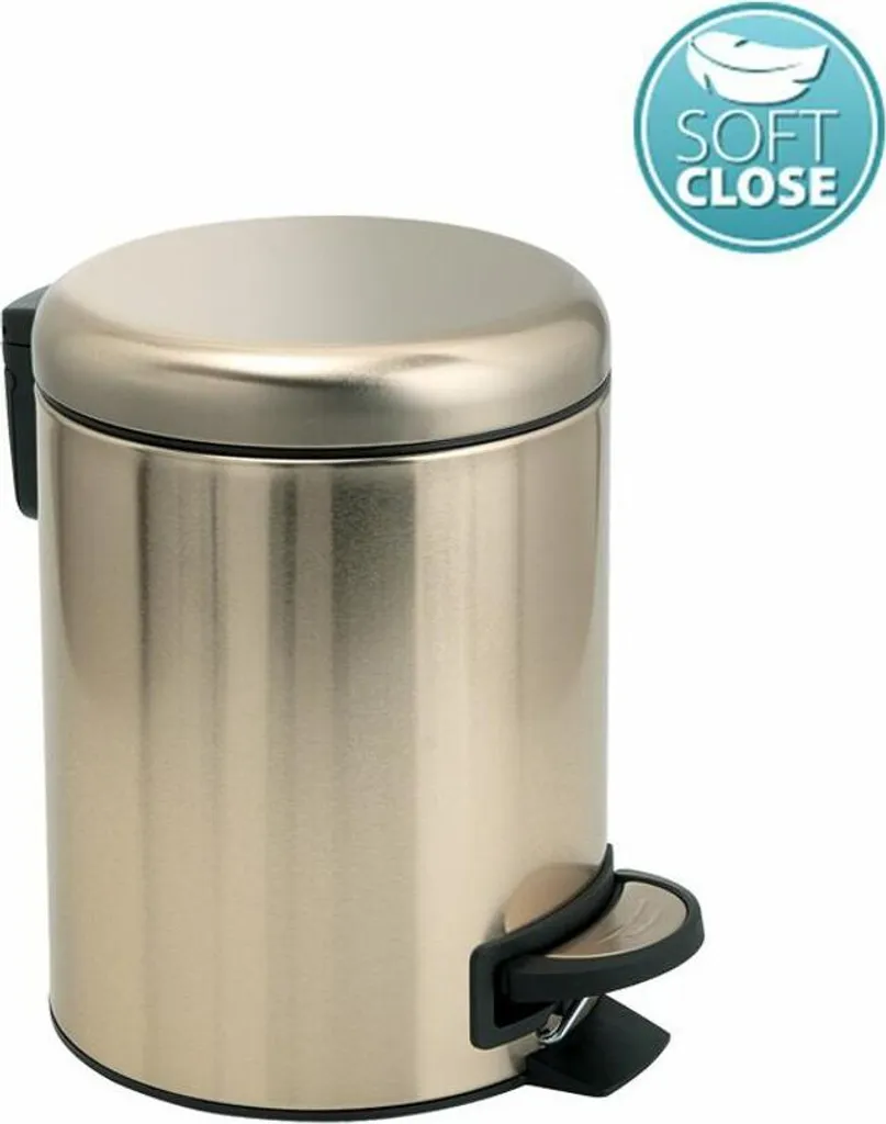 Poubelle de salle de bain or mat 3 litres POTTY chic et silencieuse
