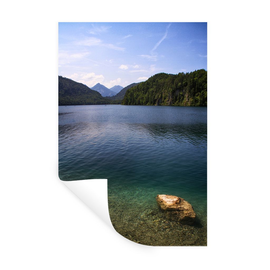 MuchoWow Wandtattoo Wandsticker Wandaufkleber See in Hohenschwangau bei Bayern in Deutschland 60x90 cm Selbstklebend und Repositionierbar - Stick...