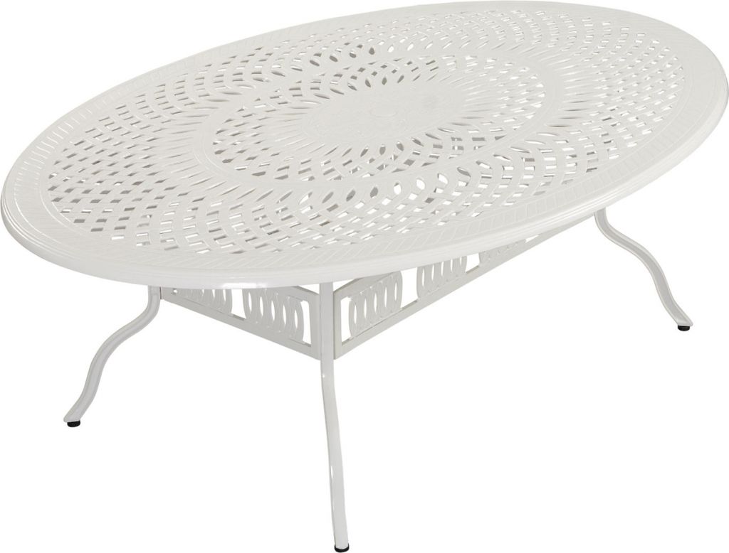 Inko Gartentisch Tisch Terrassentisch Alu-Guss weiß Form/Größe nach Wahl 167x116x74 cm