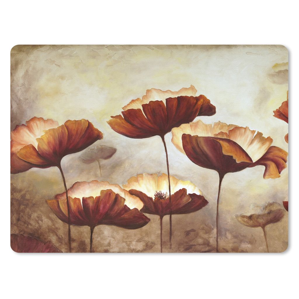 MuchoWow Mauspad Mousepad Malerei - Blumen - Ölfarbe - Pflanzen 23x19 cm - Mousepads - Maus Mat - Pad - Mausunterlage - Schreibtischunterlage - ...