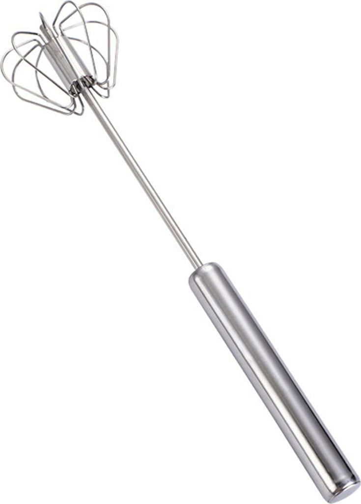 Halbautomatischer Schneebesen aus Edelstahl, antihaftbeschichtet, Handrührgerät zum Kochen, in der Küche und zu Hause, manueller rotierender Eie...