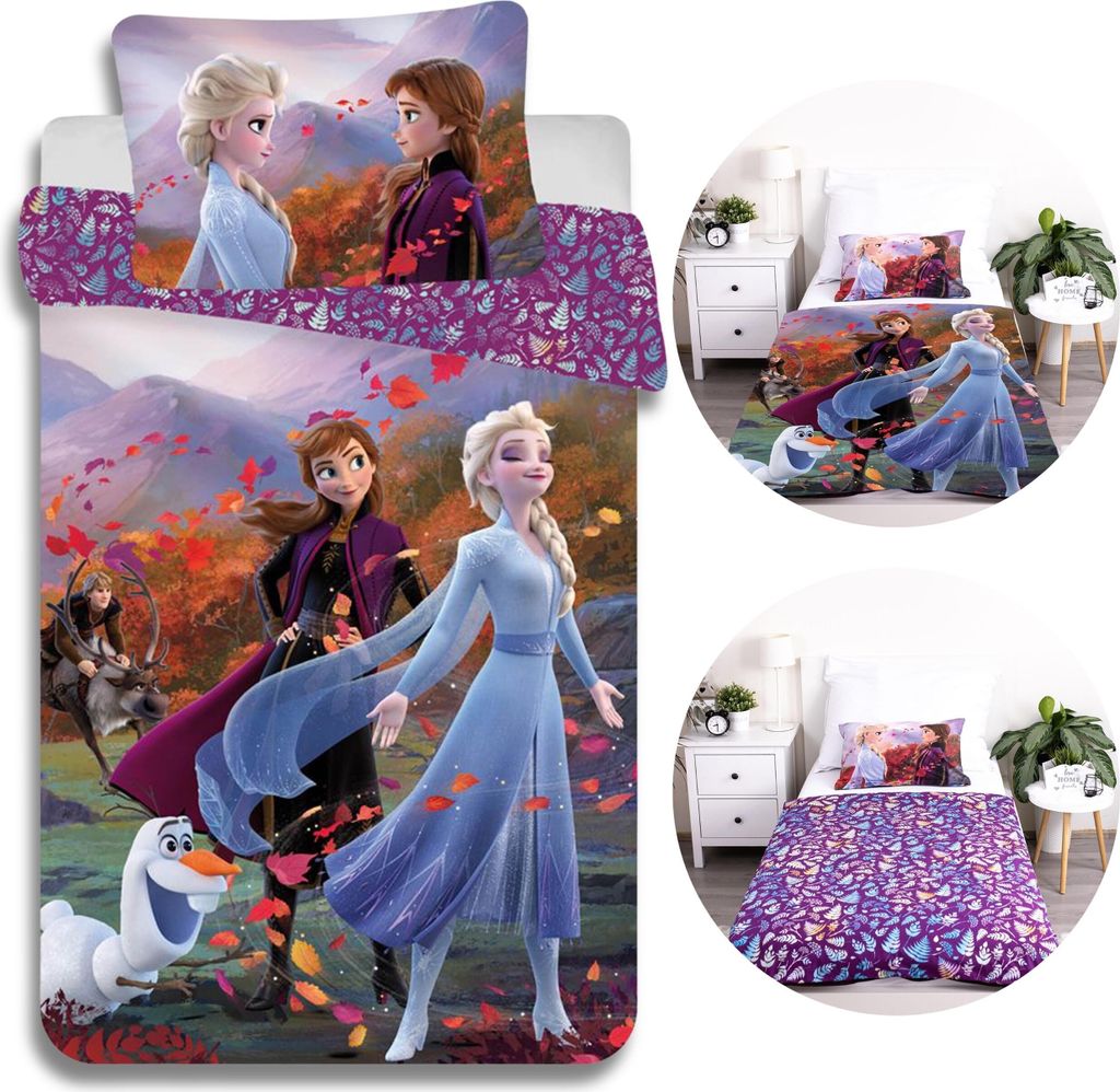 Frozen Baumwoll-Kinderbettwäsche mit Reißverschluss 100x135 cm