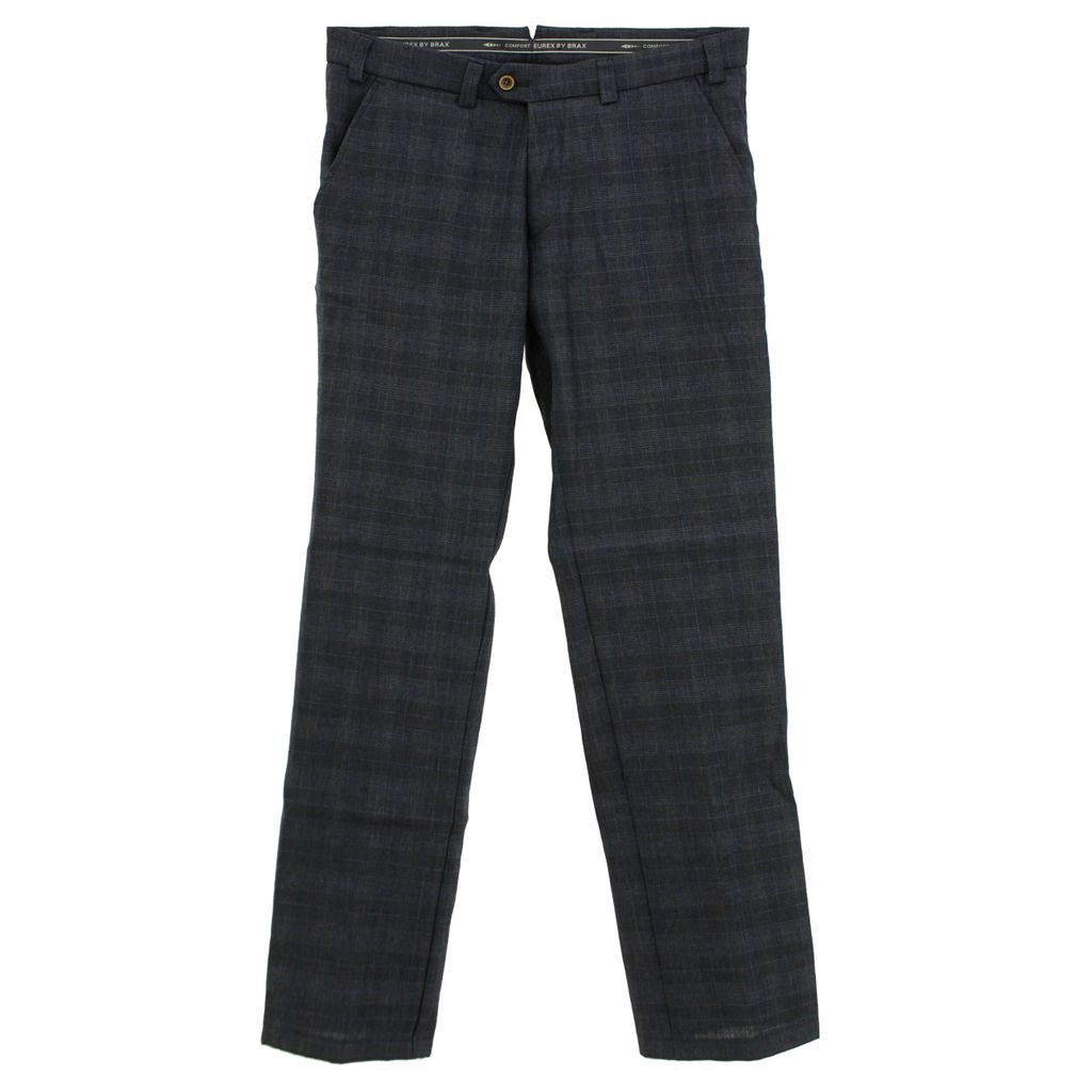 28652 Eurex by Brax, Ex-Paul, Herren Jeans Hose, Leinen Stretch, blau braun kariert, D 106 W 36 L 36