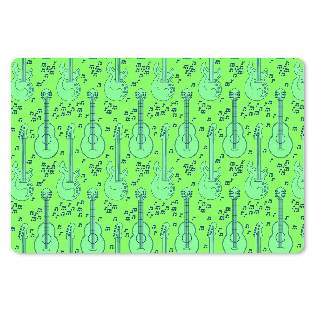 MuchoWow Mauspad Mousepad Gitarre - Muster - Grün 27x18 cm - Mousepads - Maus Mat - Pad - Mausunterlage - Büroartikel - Desk Matten
