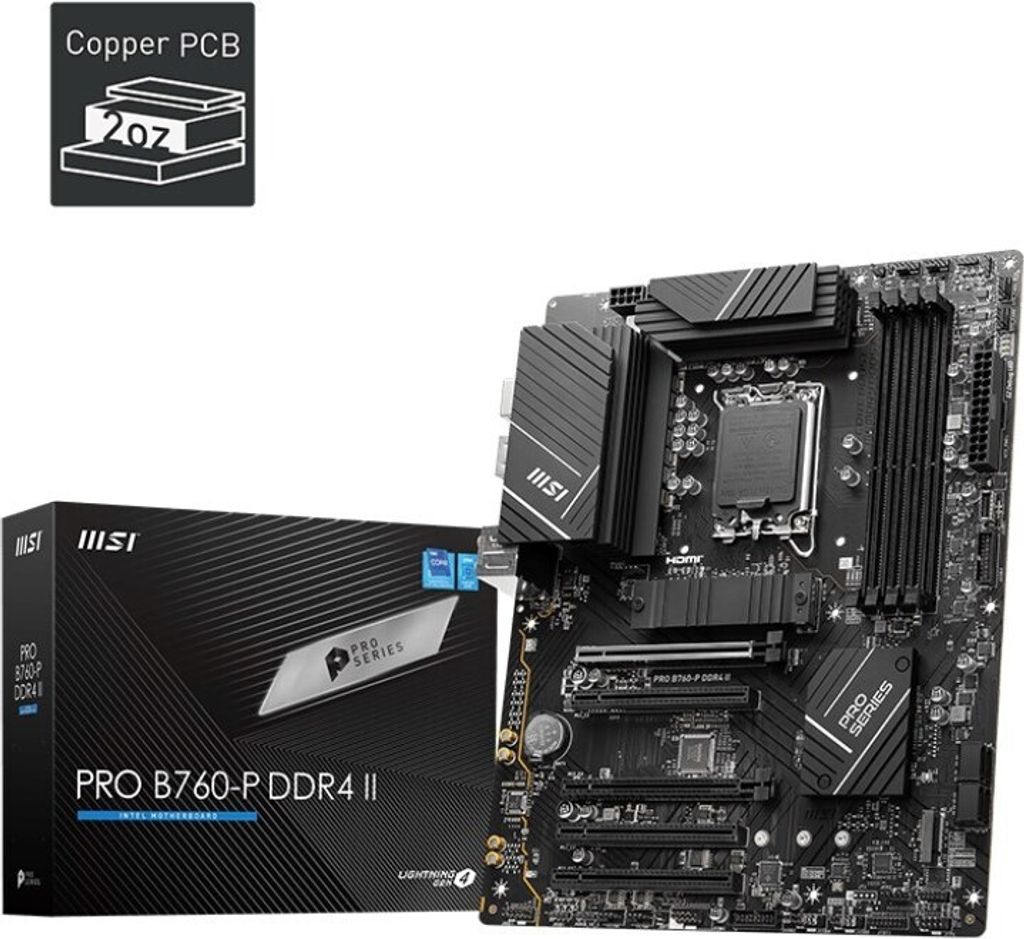 MSI PRO B760-P DDR4 II scheda madre Intel B760 LGA 1700 ATX Immagine del prodotto 