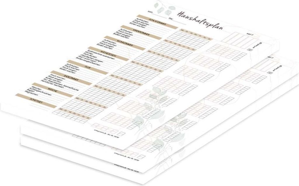 PRICARO Putzplan "Blätter", magnetisch, A4, 25 Blatt, 3 Produktbild 