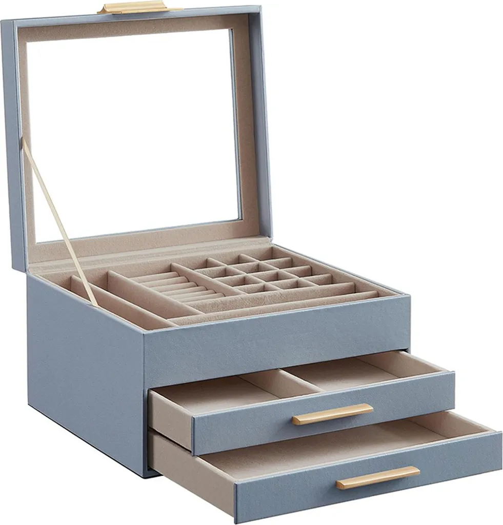 Coffret à bijoux 2 tiroirs anti-poussière - Solution contre bijoux emmêlés