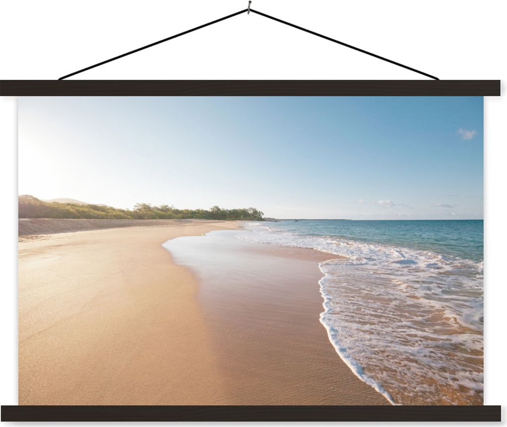 MuchoWow Textilposter Strand - Sand - Himmel 60x40 cm mit schwarzem Rahmen - Hölzernes