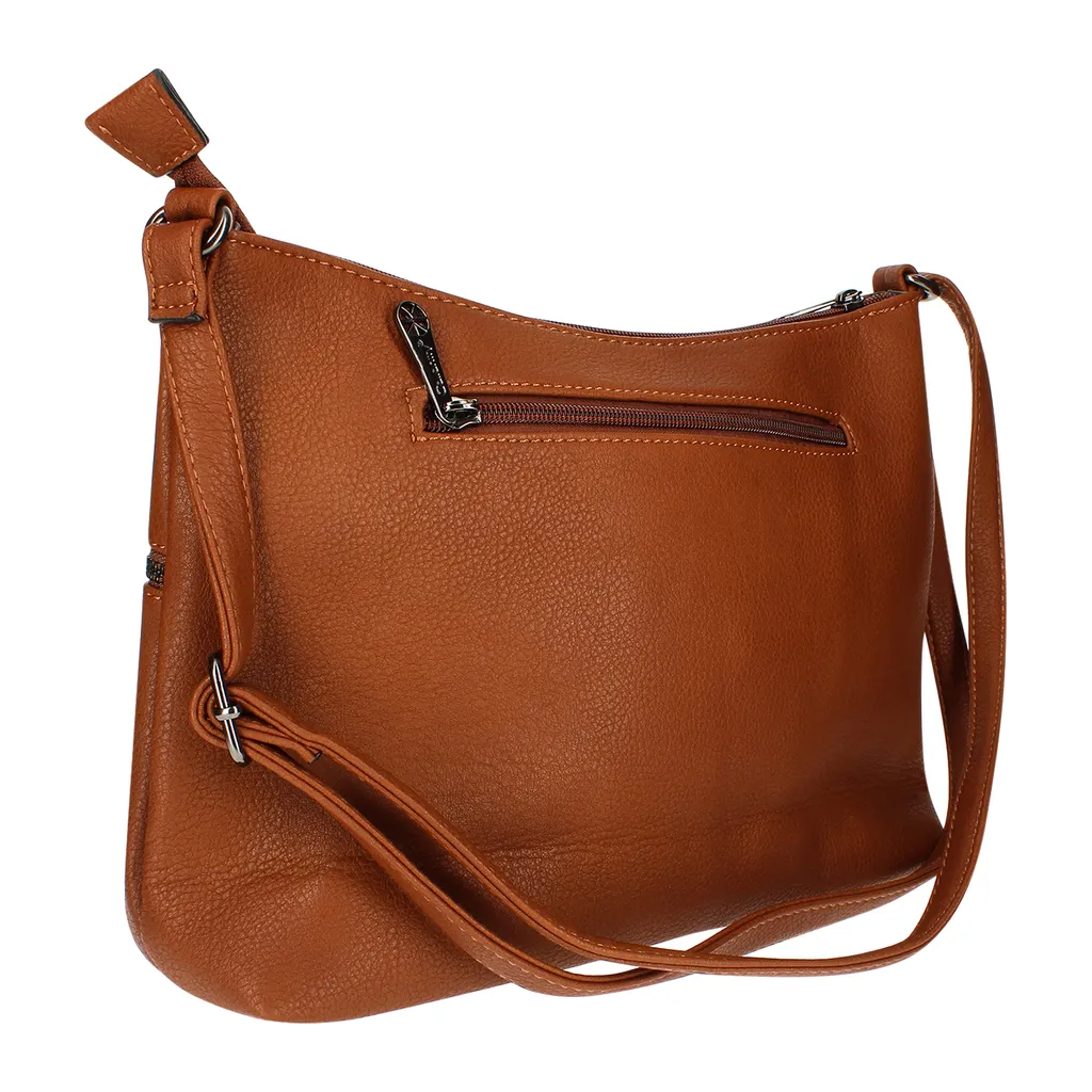 Gallantry, borsa a tracolla con diversi scomparti con zip, marrone - 3