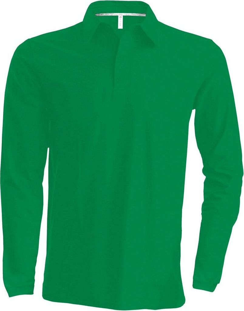 Kariban Herren Polo-Shirt Langarmshirt Poloshirt Langarm Polohemd, Größe:M, Farbe:Kelly Green